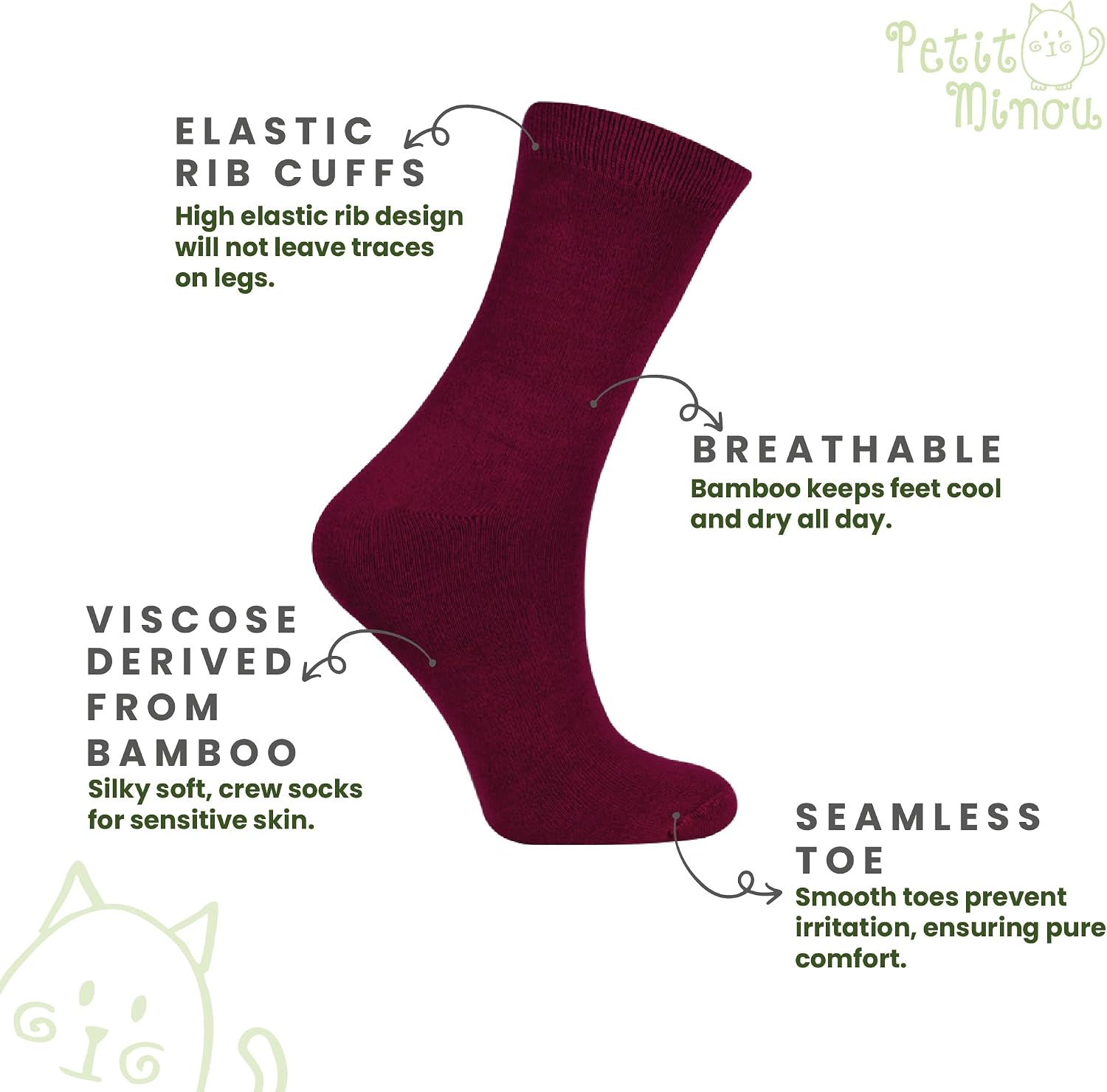 Detalle de Petit Minou Crew Socks, 3-Pack