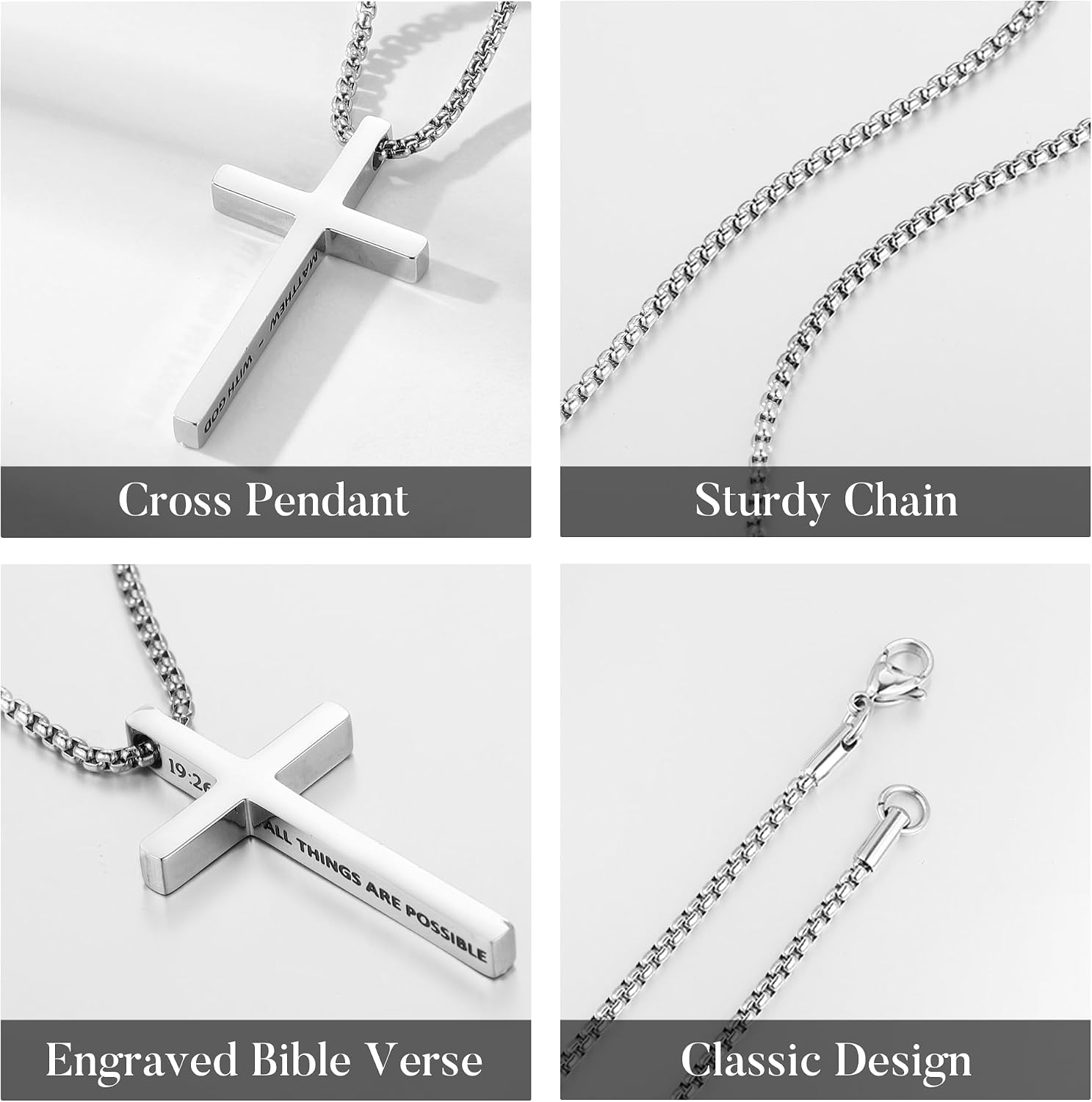 Thumbnail 4 de Ursteel Cross Necklace 45.6mm