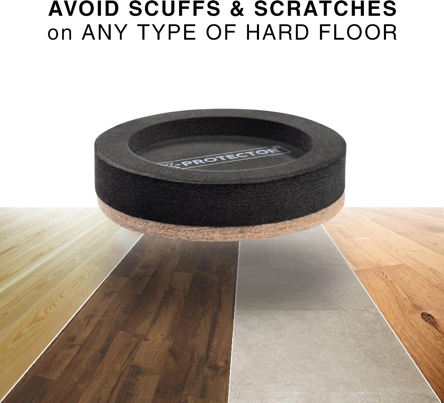 Detalle de X-Protector Furniture Sliders for Hard Floors, 16-Piece Felt and Foam Set