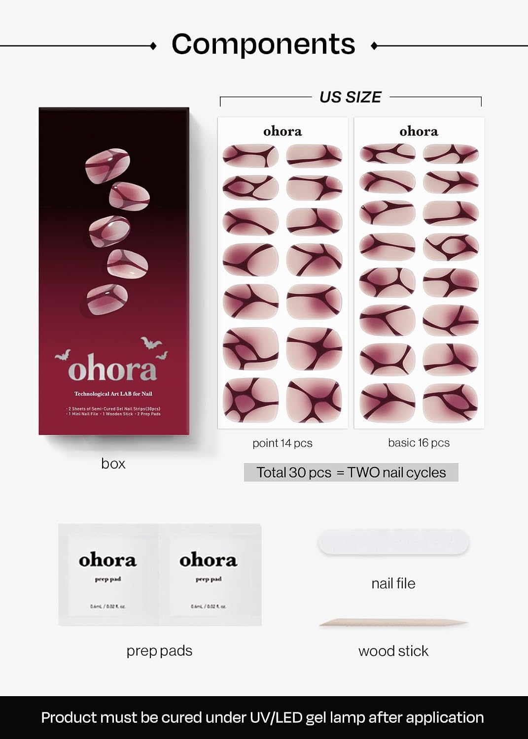 Detalle 2 de ohora Semi-Cured Gel Nail Strips