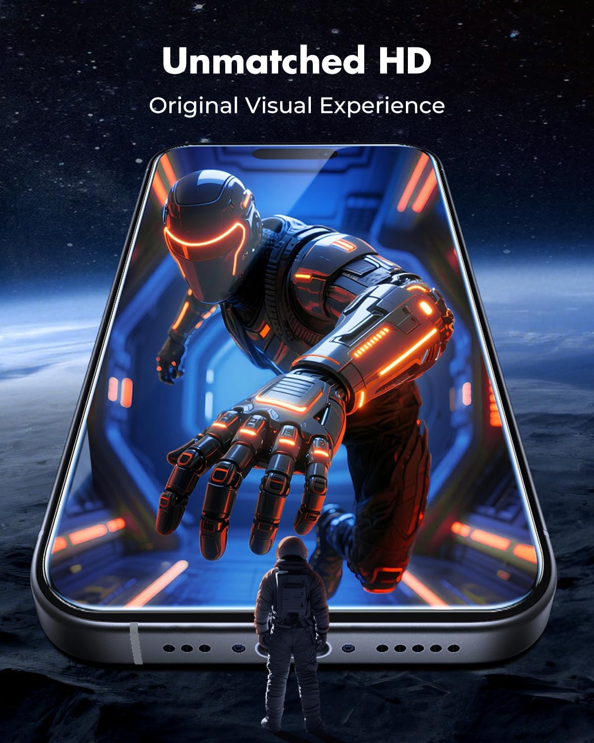 Thumbnail 5 de UNBREAKcable 2-Pack Tempered Glass Screen Protectors for iPhone 16 Pro Max (9H, HD Clarity, Easy-Install Frame)