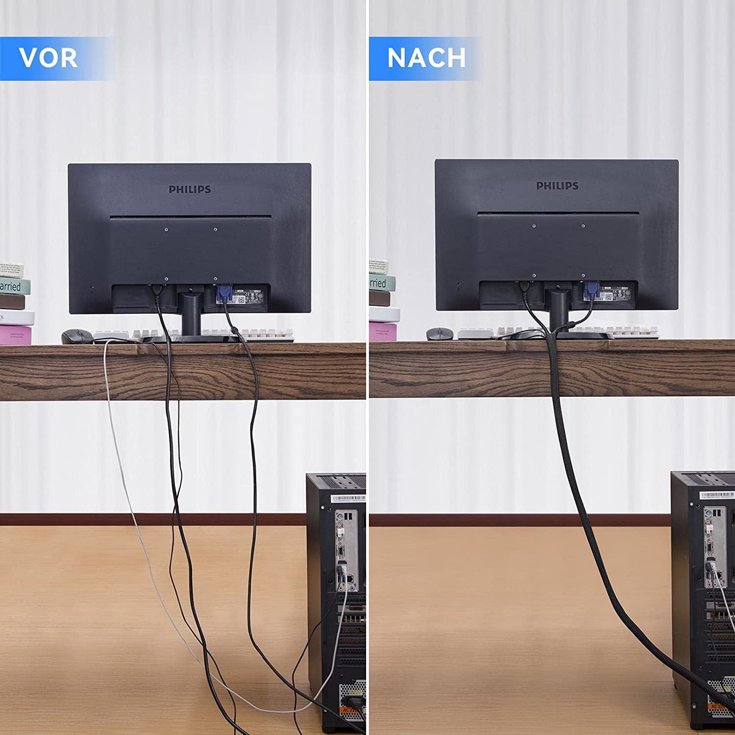 Thumbnail 5 de AGPTEK Kabelschlauch 19mm – 3m, selbstschließend, flexibler Kabelkanal für Büro und Zuhause
