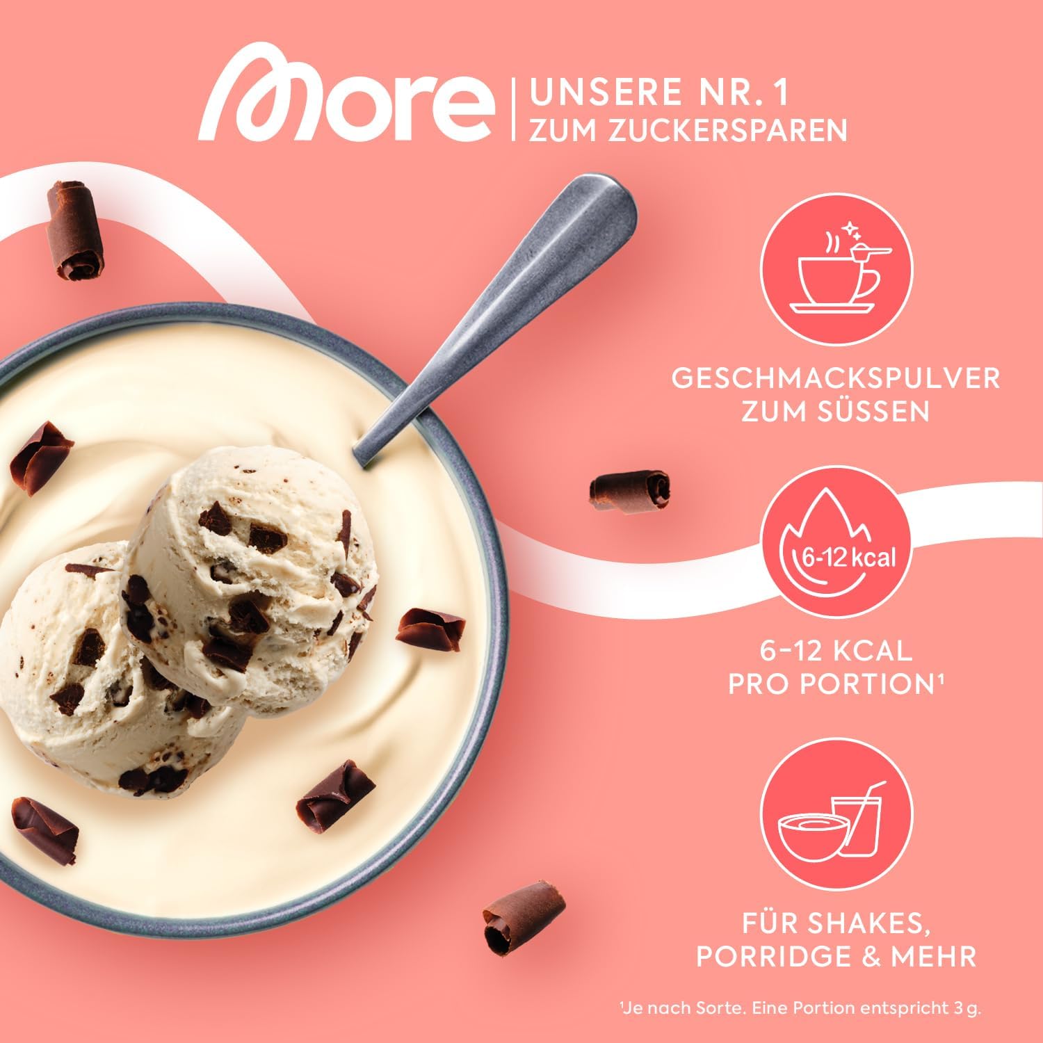 Thumbnail 1 de MORE Chunky Flavour Stracciatella 150 g Geschmackspulver 🍫