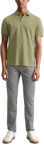 Detalle de Marc O'Polo Herren Kurzarm-Poloshirt aus Bio-Baumwolle Regular Fit – Olive, XXL