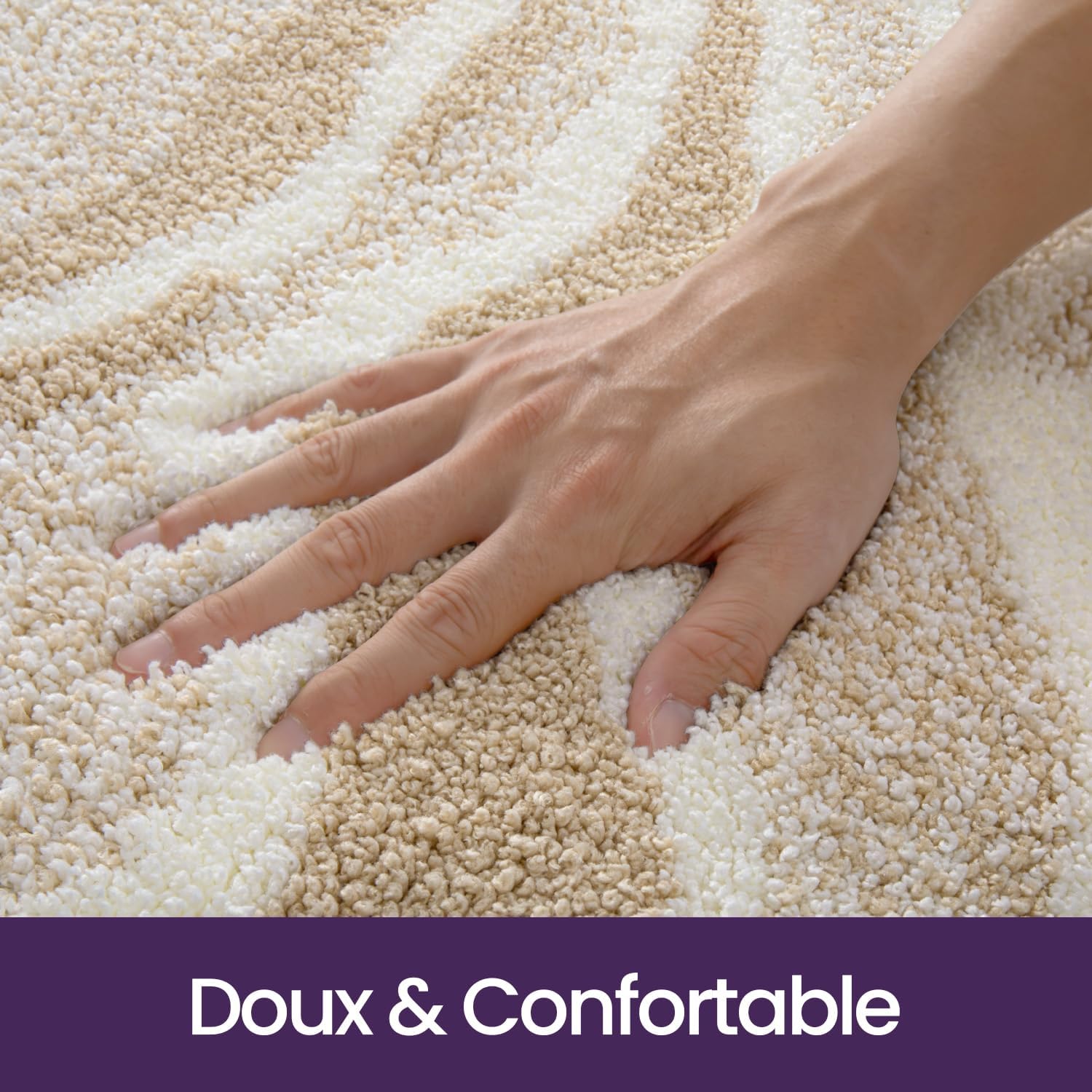 Thumbnail 2 de DEXI Tapis de salle de bain antidérapant 44 x 76 cm en microfibre, beige