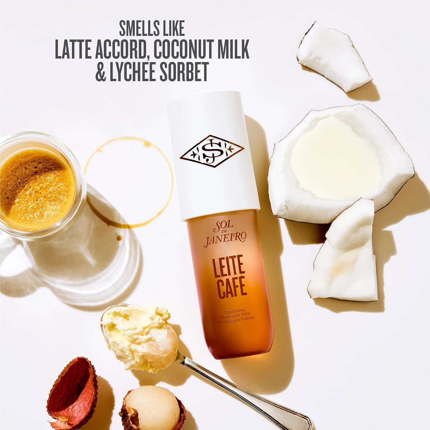Detalle de Sol de Janeiro Leite Cafe Perfume Mist, 3 fl oz, Limited Edition Milky Gourmand