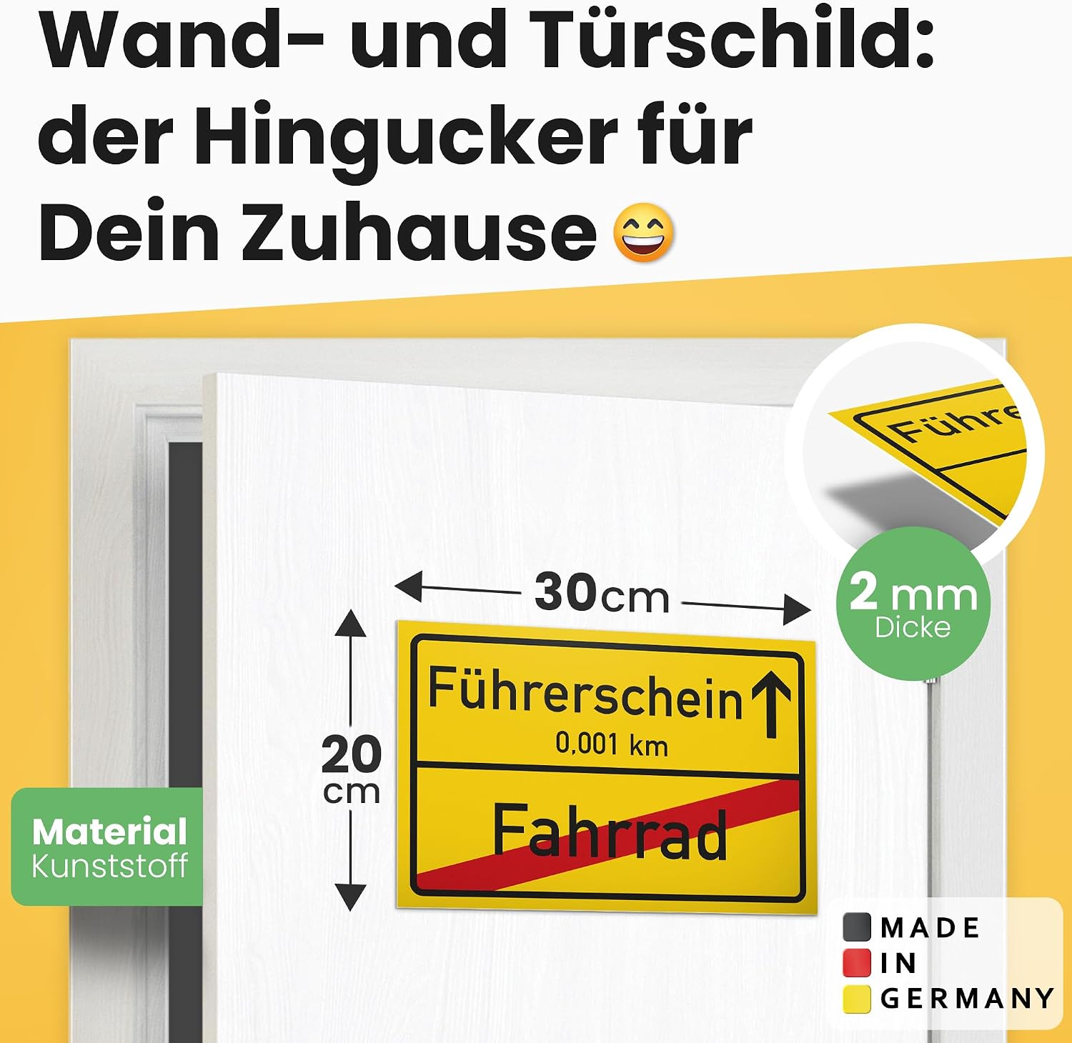 Detalle 2 de DankeDir! Führerschein Schild 30 x 20 cm