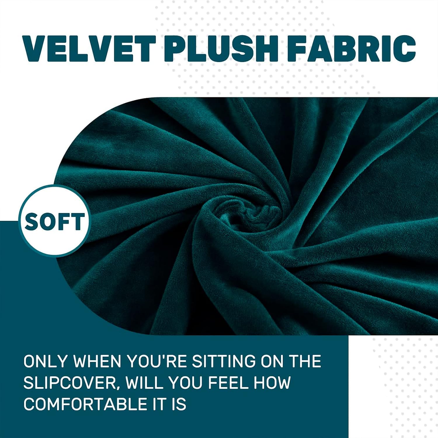 Detalle 2 de CHELZEN Velvet 3 Seater Sofa Cover, Blackish Green 🛋