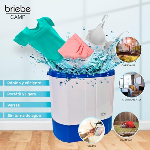 Thumbnail 1 de briebe Camp Mini Lavadora portátil con centrifugado y lavado rápido (3 kg), ideal camping y autocaravana