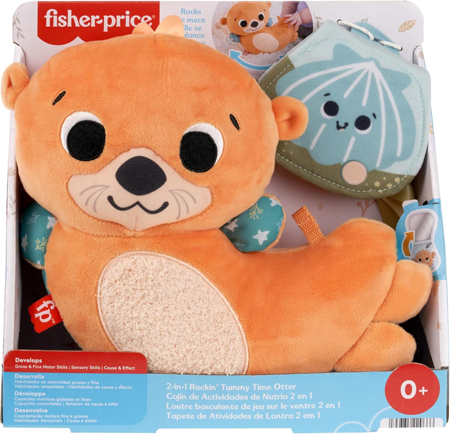 Thumbnail 5 de Fisher-Price Lontra 2-in-1 HXG96: peluche sensoriale con suoni, movimento e specchietto