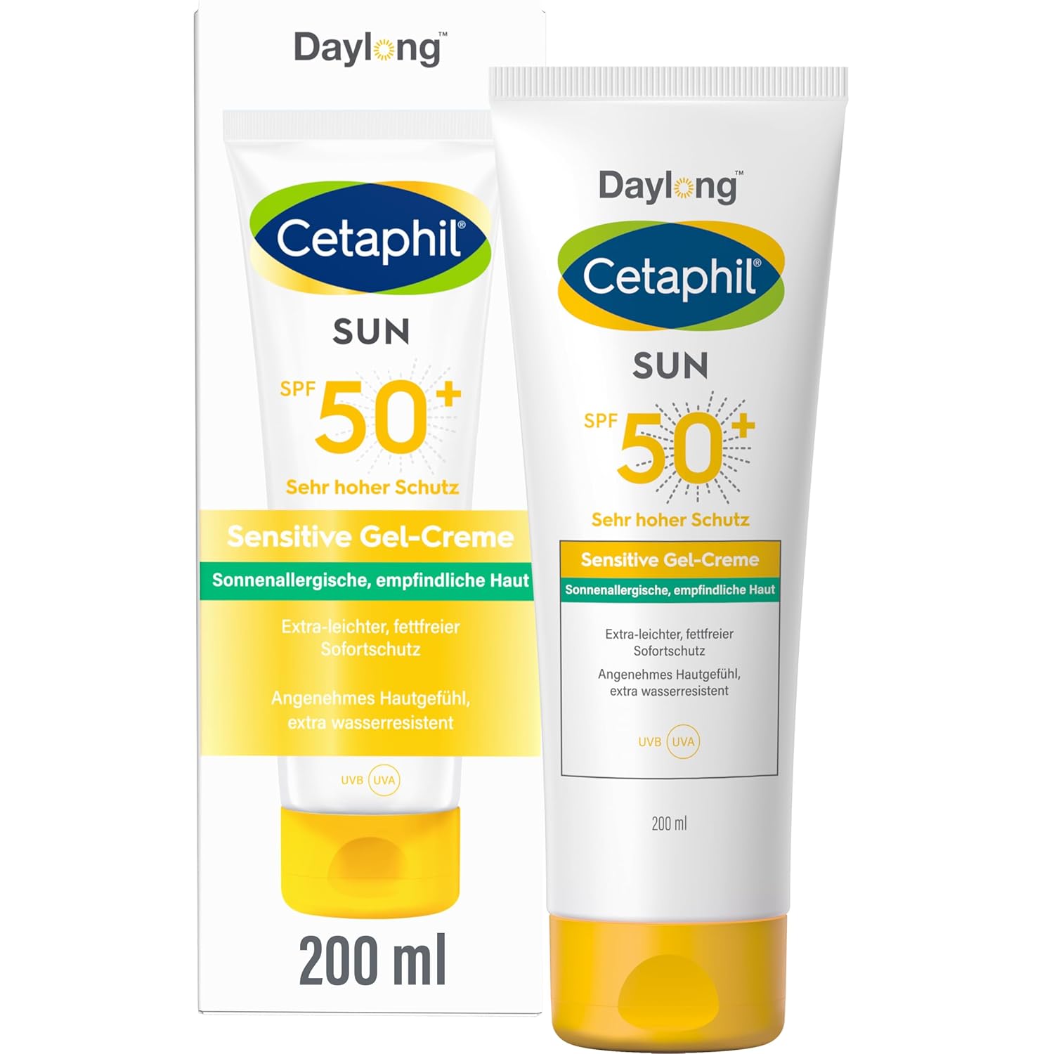 Detalle de CETAPHIL SUN Sensitive Gel-Creme SPF 50+ – leichte, fettfreie Sonnencreme für empfindliche Haut