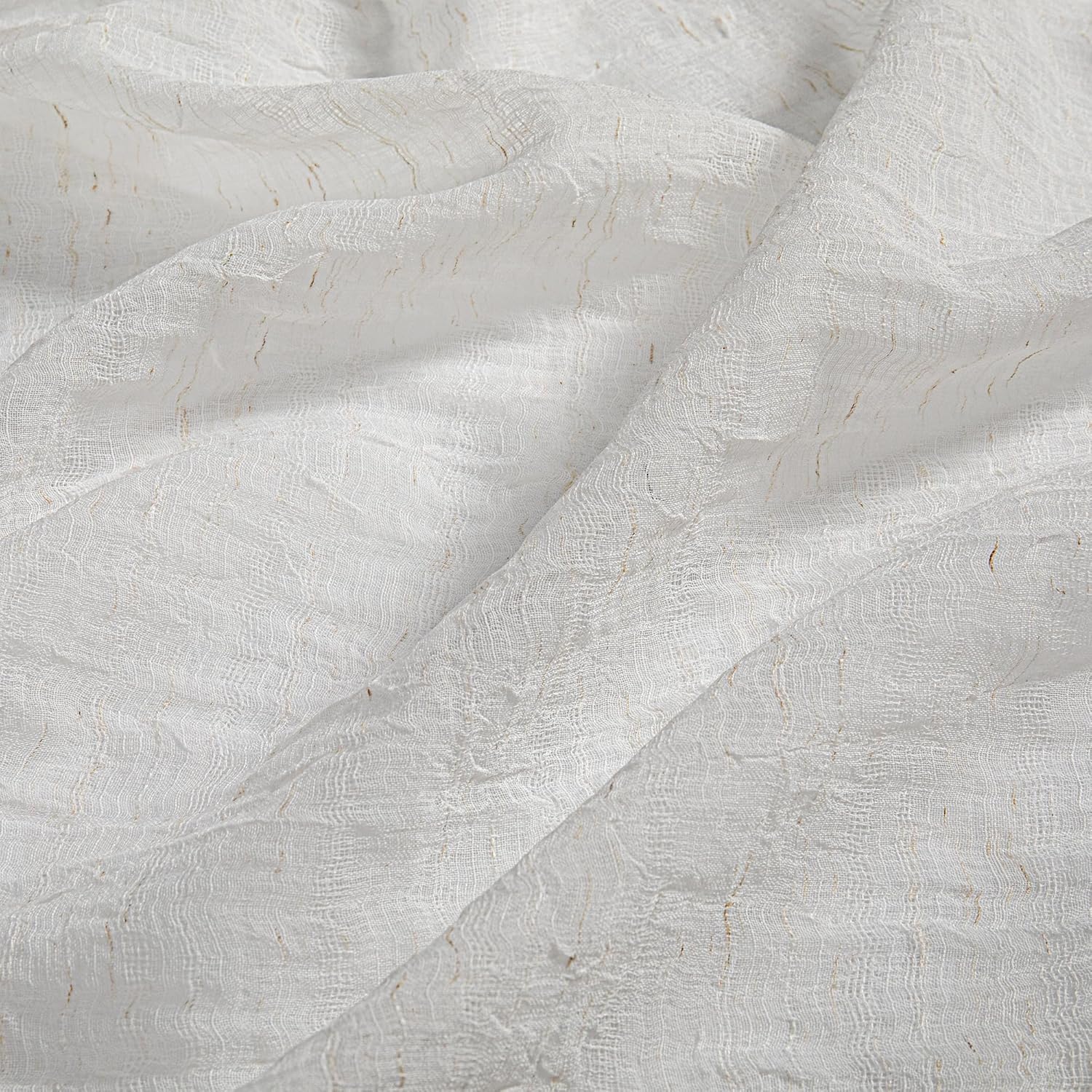 Thumbnail 3 de MYSKY HOME Kurz-Gardinen Set (2er) Boho-Leinenoptik halbtransparent, Beige – H 160 x B 140 cm