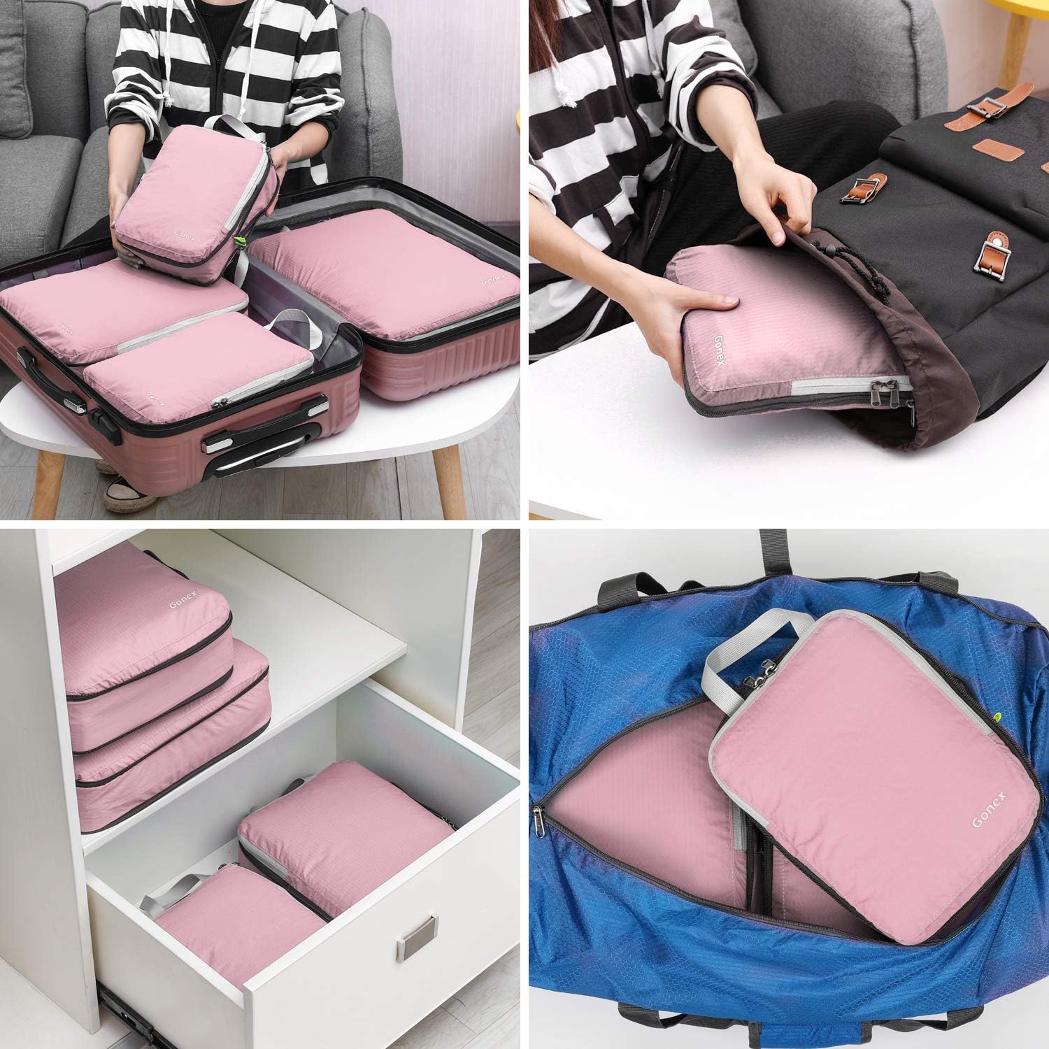 Thumbnail 5 de Gonex Compression Packing Cubes Extensible Organizer Bags for Travel
