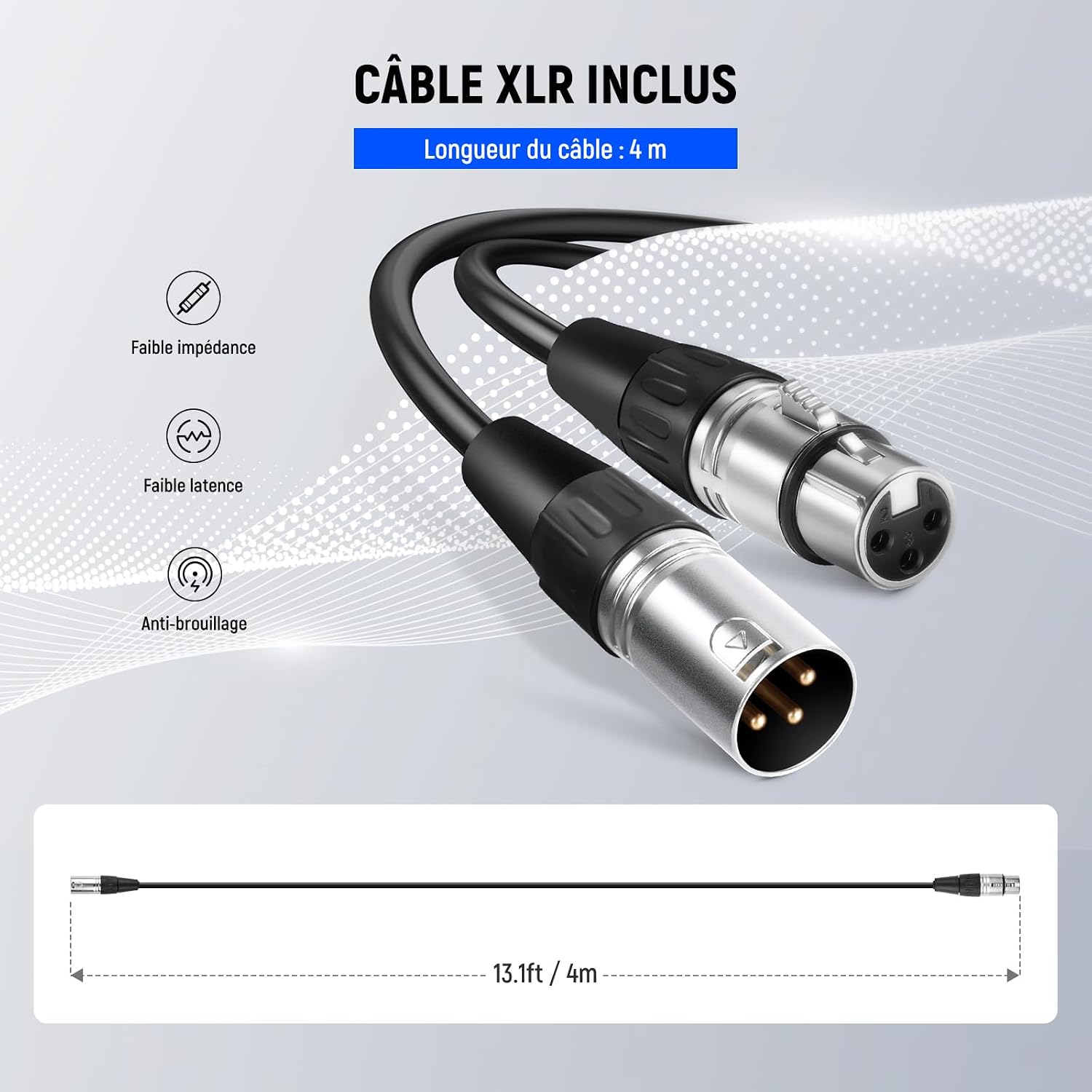 Detalle de NEEWER NW-040 Microphone Dynamique cardioïde – robustesse et polyvalence pour streaming, voix et instruments
