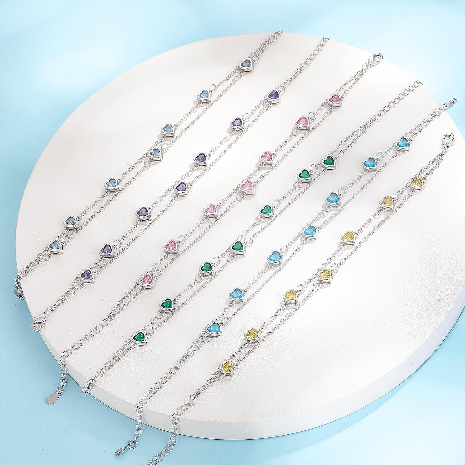 Thumbnail 1 de Bracciale in argento 925 Tusuzik a forma di cuore doppio con pietra e zirconi, regolabile