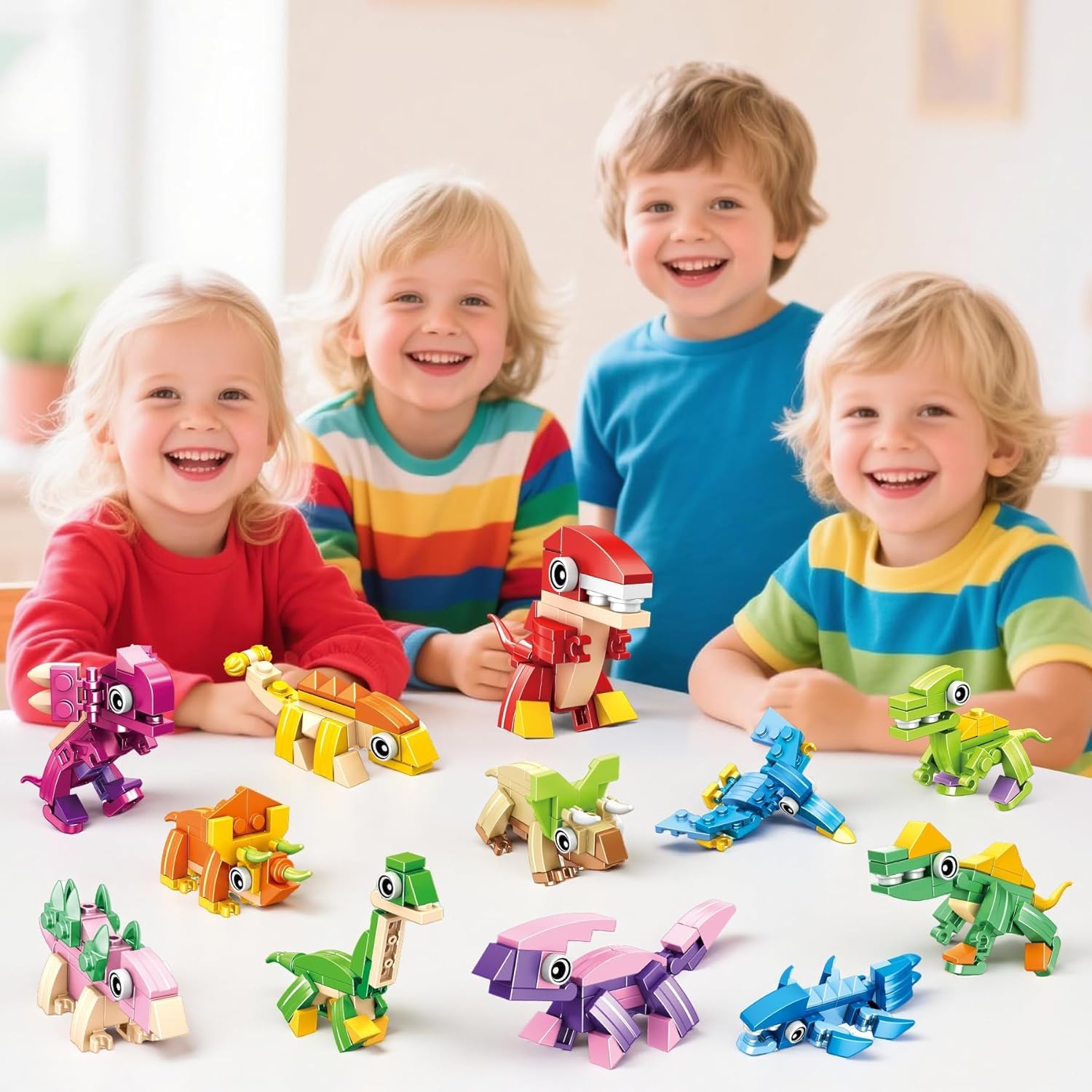 Thumbnail 3 de JoyJoyful Kids Party Bag Fillers – 12 dinosaur blocks building sets (25 pcs each) for ages 6–12+