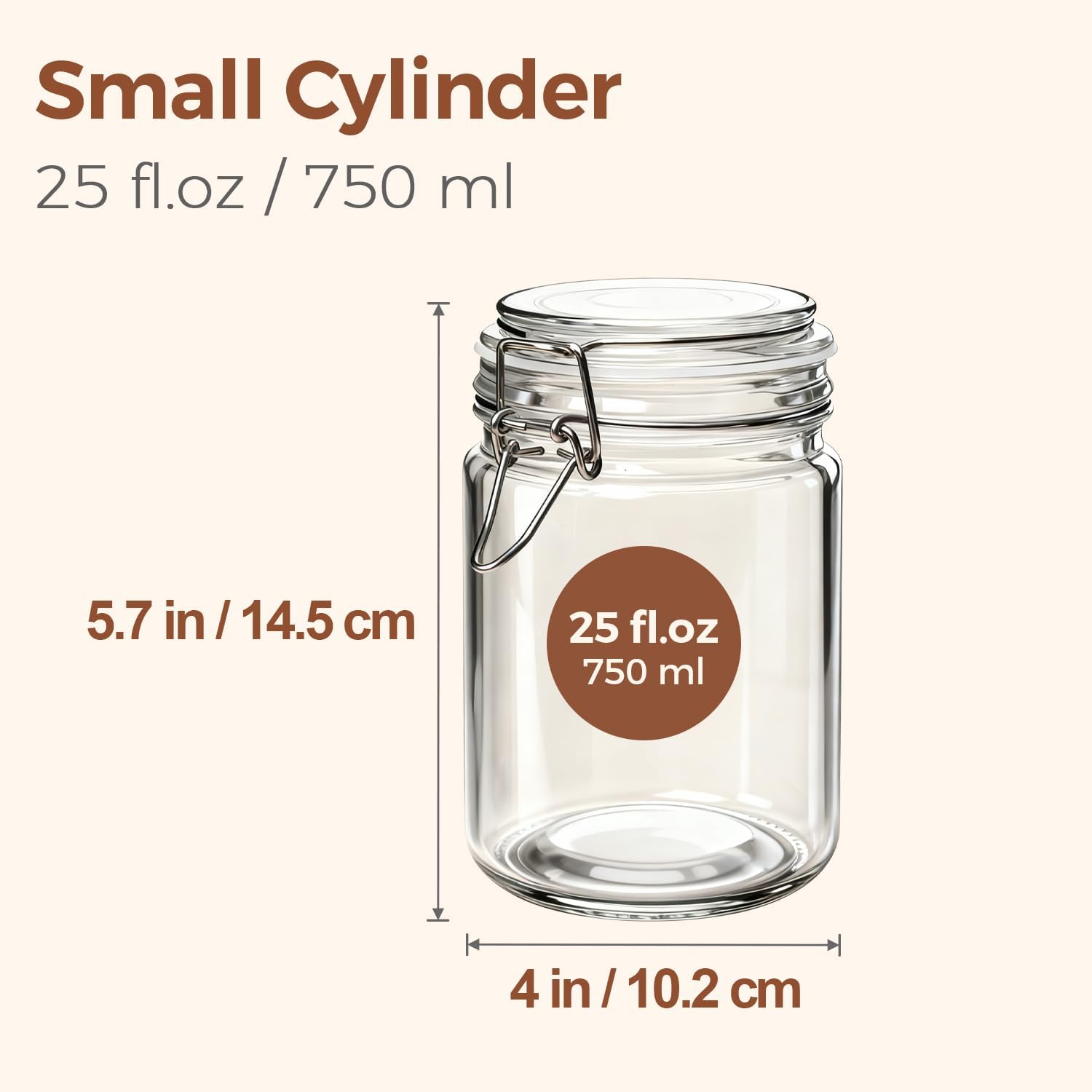 Detalle 2 de ComSaf Airtight Glass Canister Set 25oz 🍶
