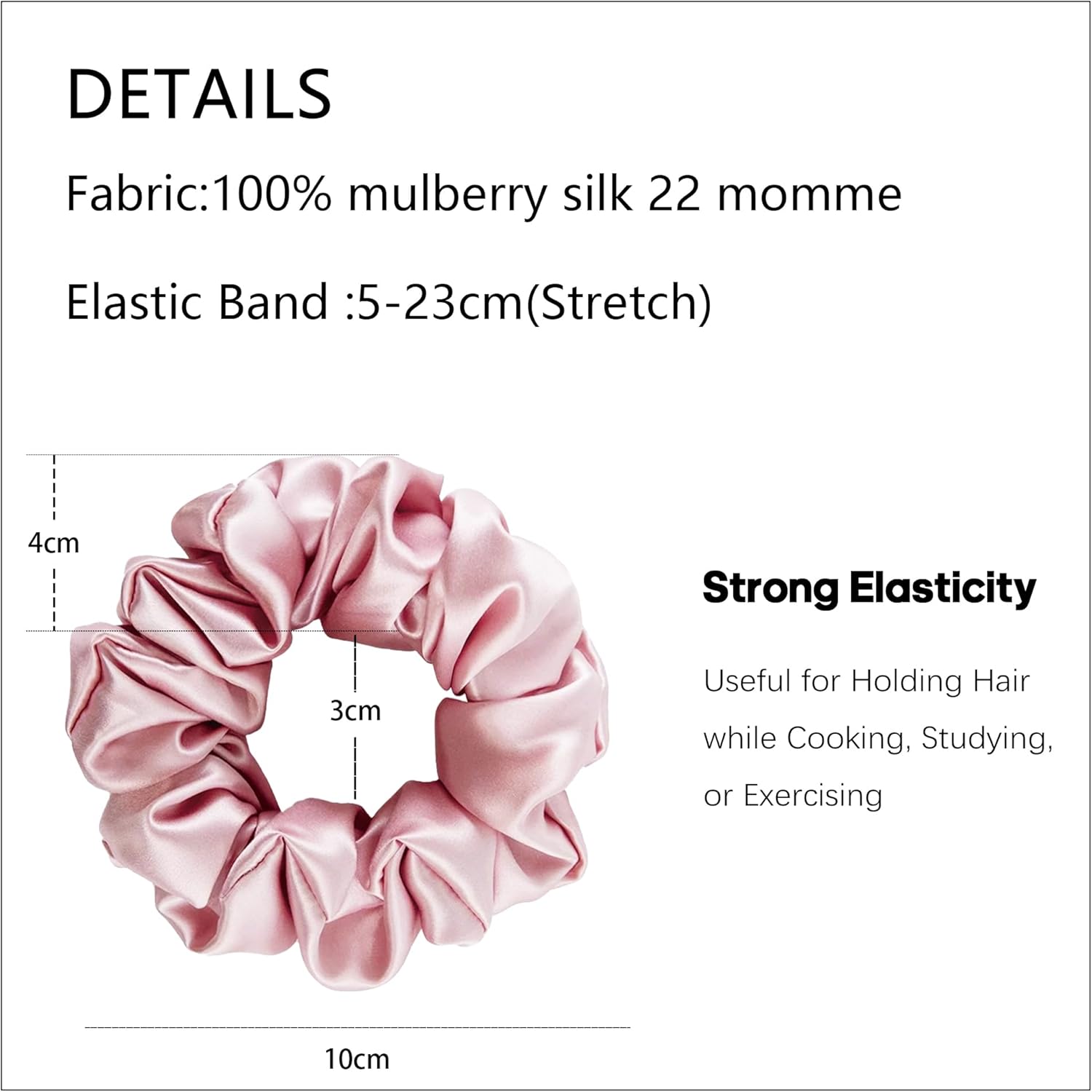 Thumbnail 2 de townssilk Élastique à cheveux en soie 100% soie de mûrier (pack 2) rose poudré violet