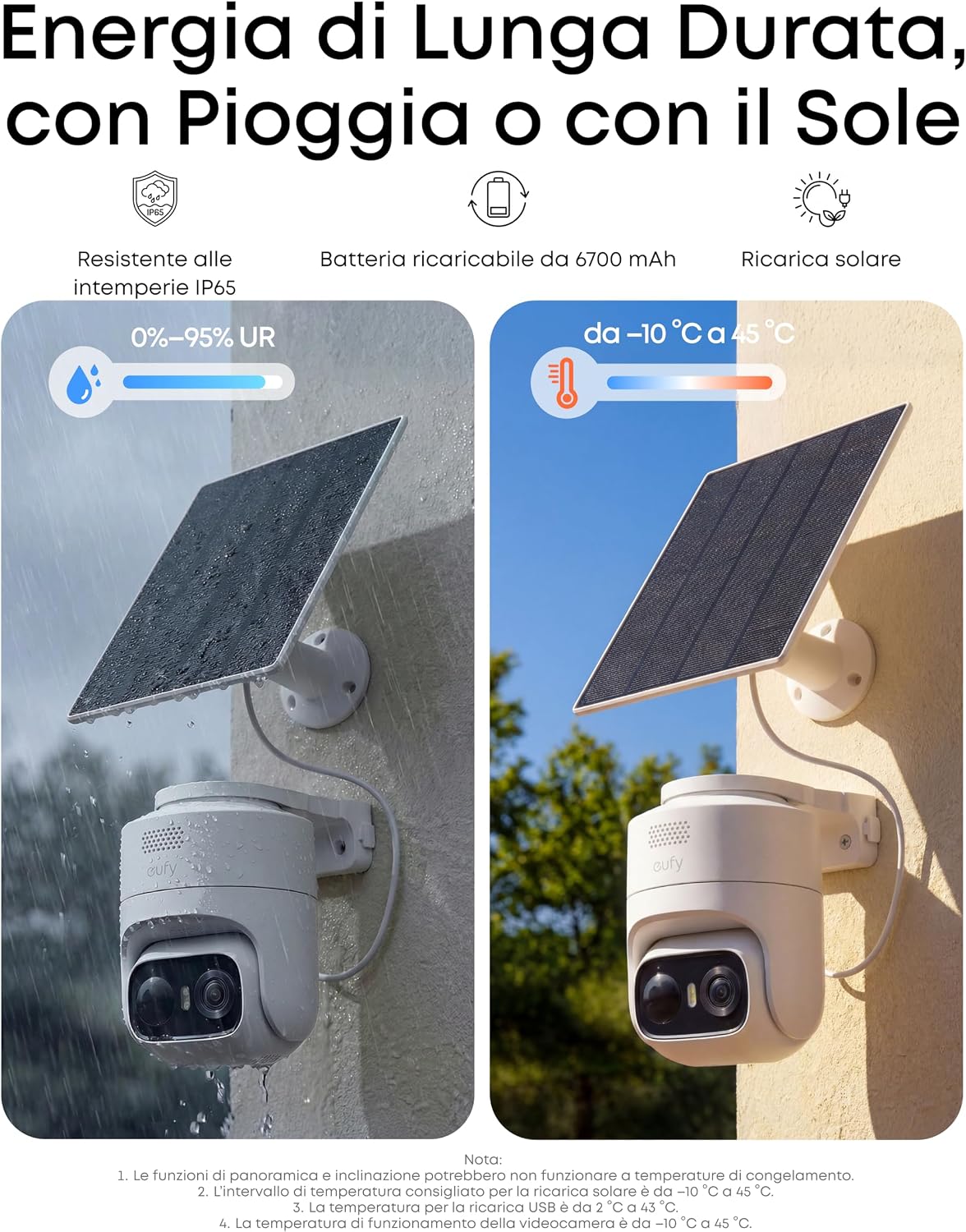 Thumbnail 6 de eufy Security eufyCam C37 – videocamera wireless da esterno con AI 360°, 2K e pannello solare