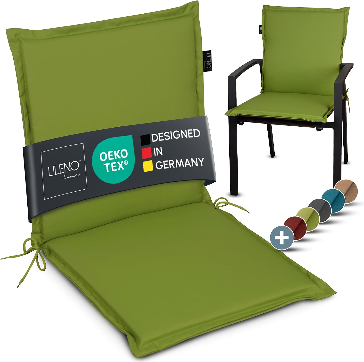 Thumbnail 6 de LILENO HOME Gartenstuhl Auflagen 4er-Set für Niedriglehner (Petrol) – bequeme Sitzauflagen für Gartenstühle und Klappstühle MIA