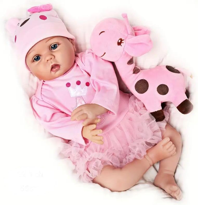 Detalle de WEQNT Reborn Baby Doll Girl 55cm babypop van vinyl met mohair en accessoires