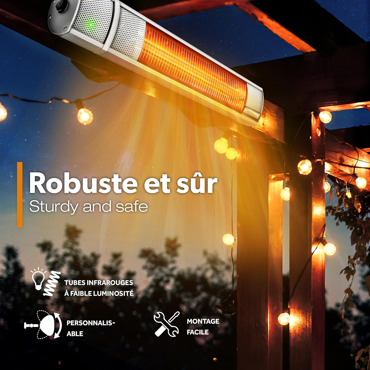 Thumbnail 2 de TRESKO Radiateur infrarouge 2000W pour terrasse