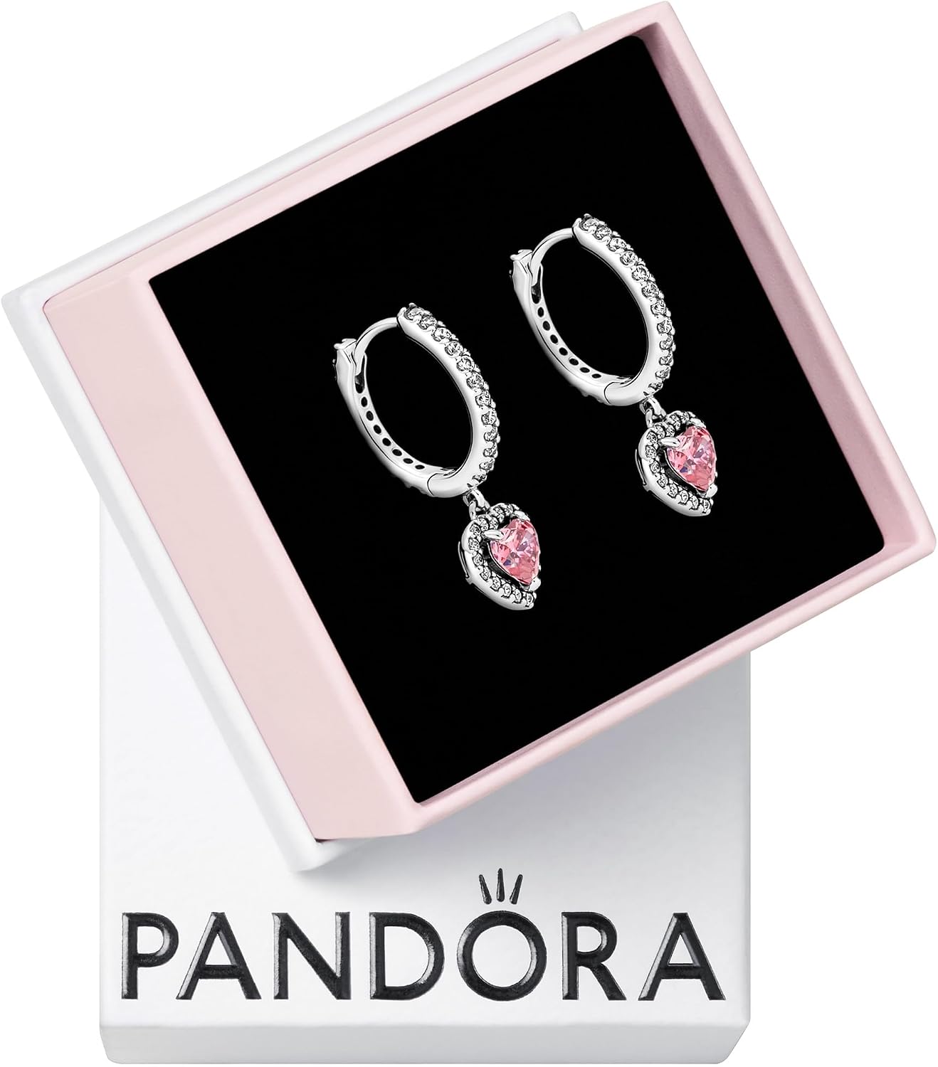 Detalle de Pandora 291445C01 – Boucles d'oreille cœur lumineux en argent sterling 925