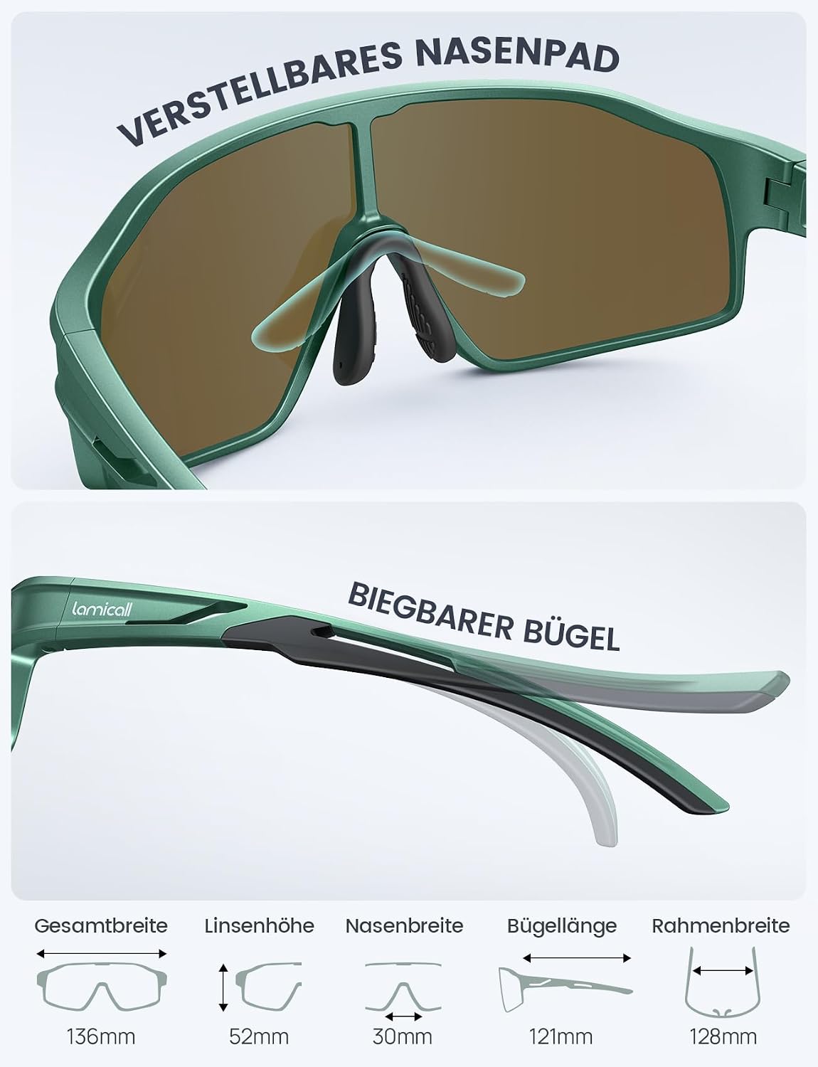 Detalle 2 de Lamicall Kinder-Fahrradbrille 22 g UV400