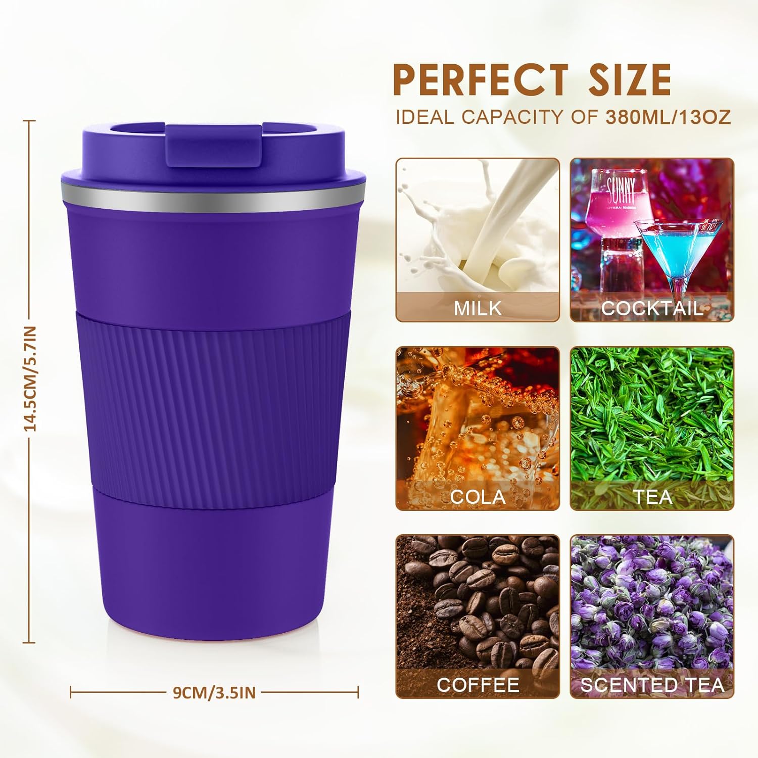 Thumbnail 6 de KETIEE Travel Mug Insulated 380ml Deep Purple review