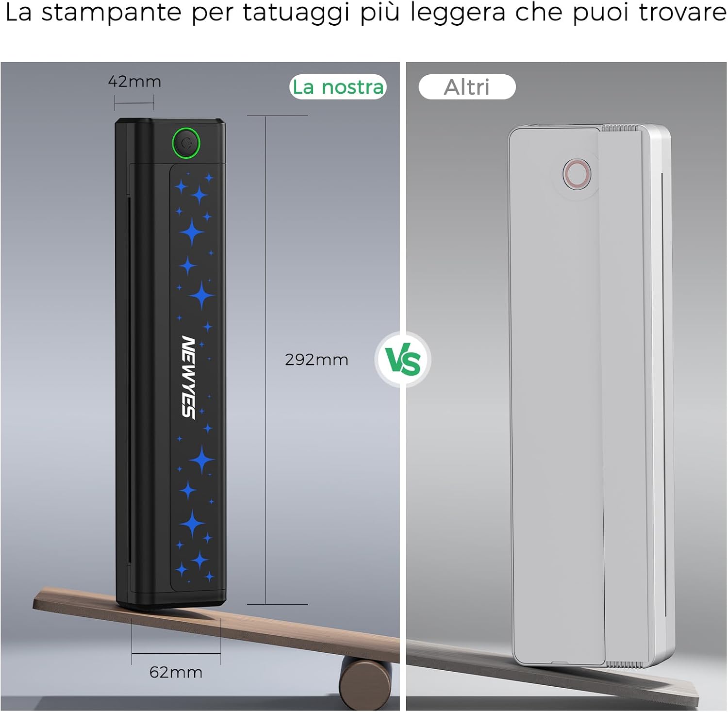 Detalle 2 de NEWYES Stampante Stencil Tattoo: stampante termica portatile wireless per stencil di alta qualità