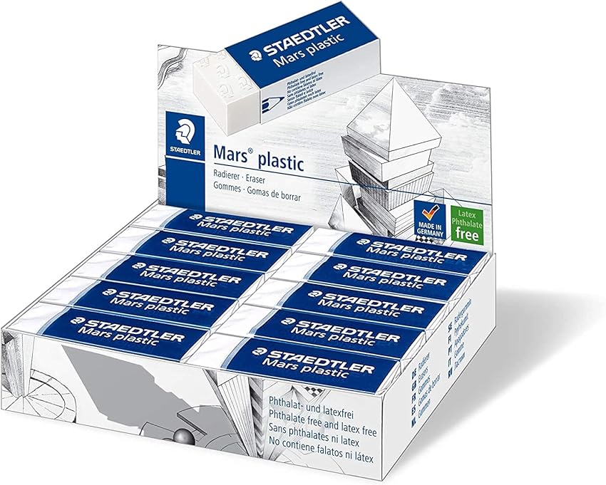 Staedtler Mars Plastic 526 50 - Goma de borrar blanca ✏️