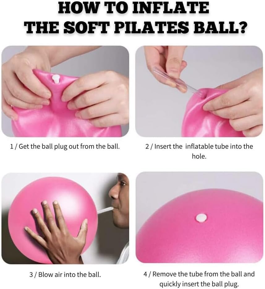 Detalle de Yontree 2 Pack Soft Pilates Ball (22–25cm) for Yoga, Pilates & Core Workouts