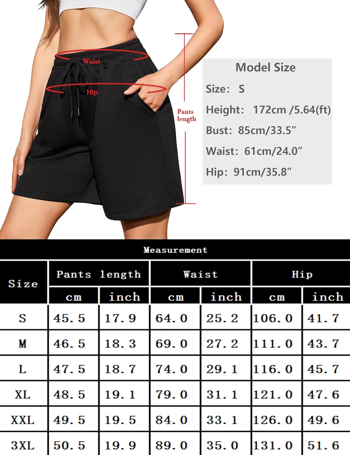 Detalle 2 de Jezonga Pantaloncini Estivi Donna - Pantaloncini Tuta Sportivi con Tasche e Coulisse