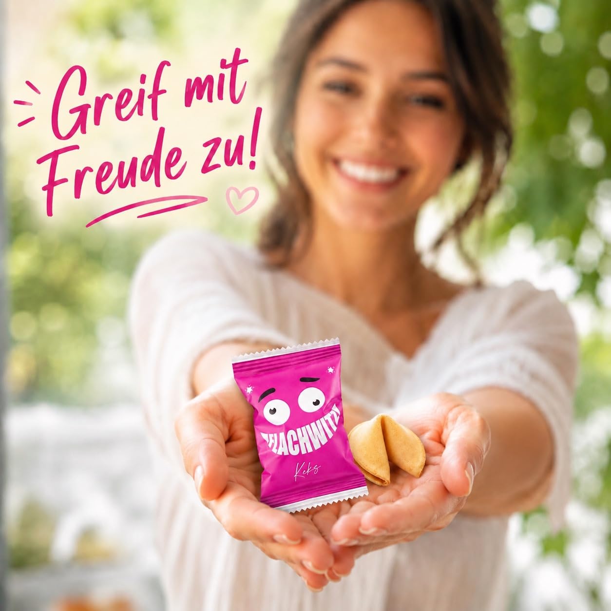 Thumbnail 6 de Glückskekse Flachwitze pink – vegane Glückskekse mit Flachwitz-Sammelwitzen, 30 Stück, made in Germany