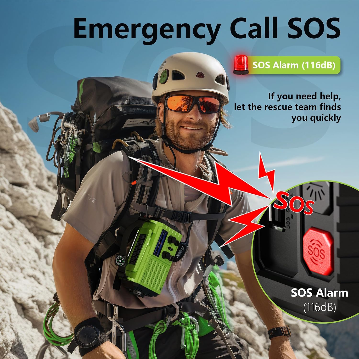 Detalle de Mesqool Emergency Weather Radio 5000mAh
