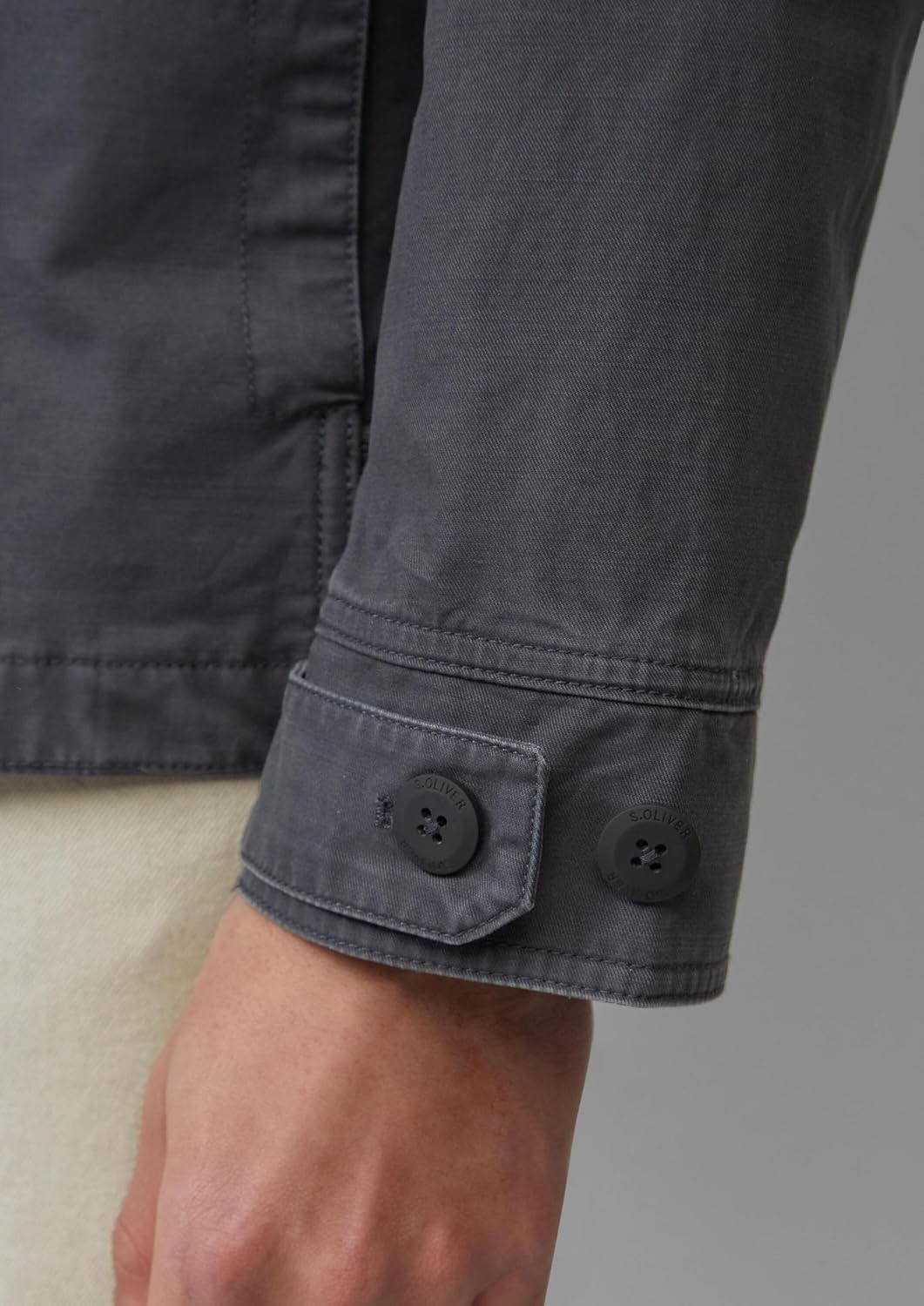 Detalle de s.Oliver Veste de Transition Homme — élégance et confort en coton mélangé