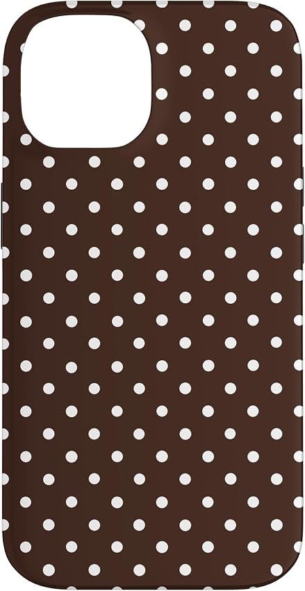 Detalle 2 de Motif à pois marron blanc pour iPhone 16 Pro