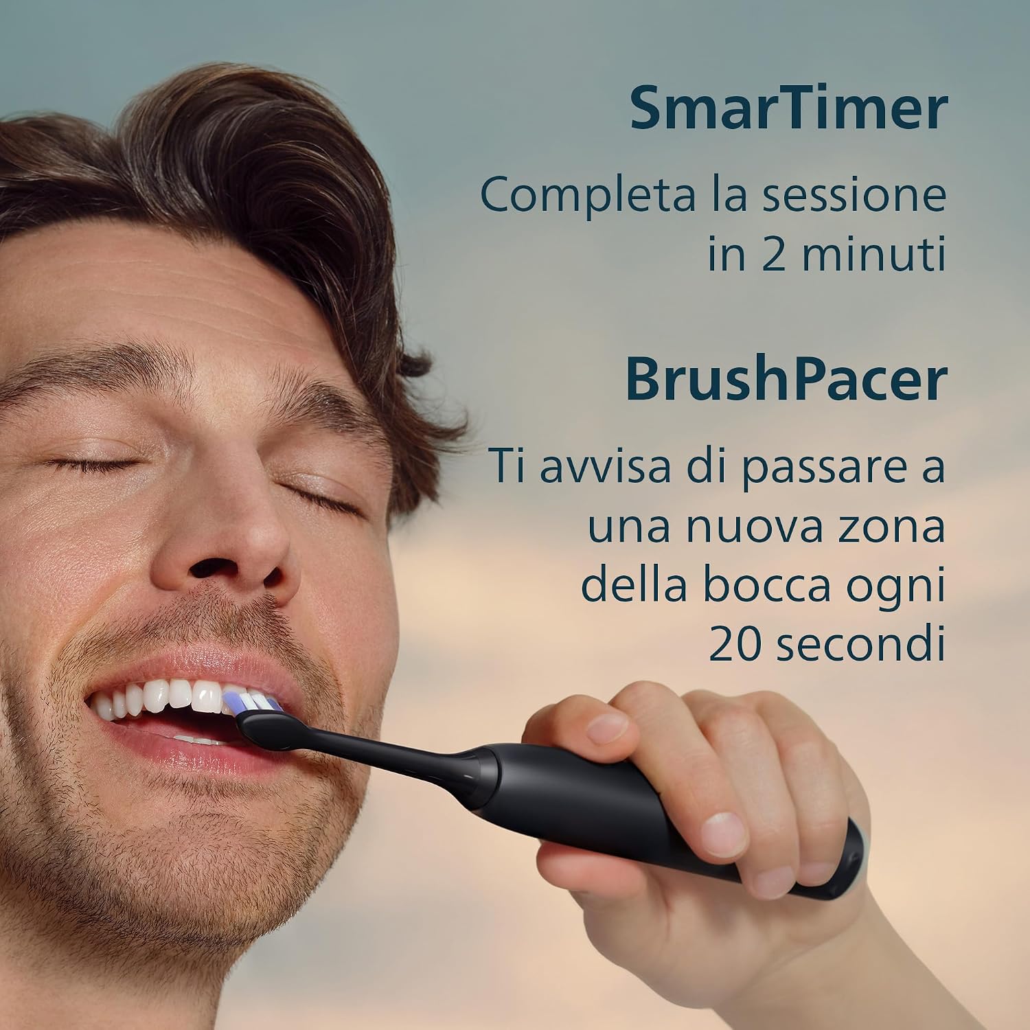 Thumbnail 6 de Spazzolino Philips Sonicare Serie 6100 HX7401/12: pulizia delicata con sensore di pressione e 6 modalità