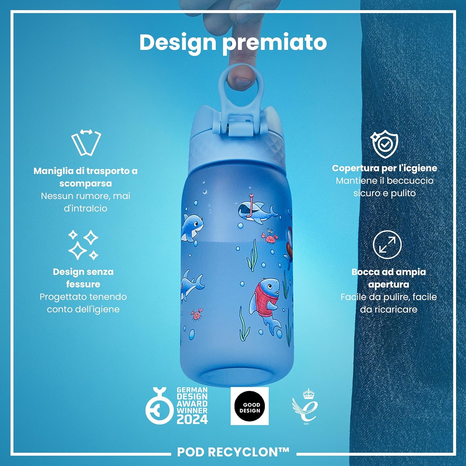 Thumbnail 5 de Ion8 Borraccia per Bambini 350 ml: leggera, a prova di perdite e facile da aprire