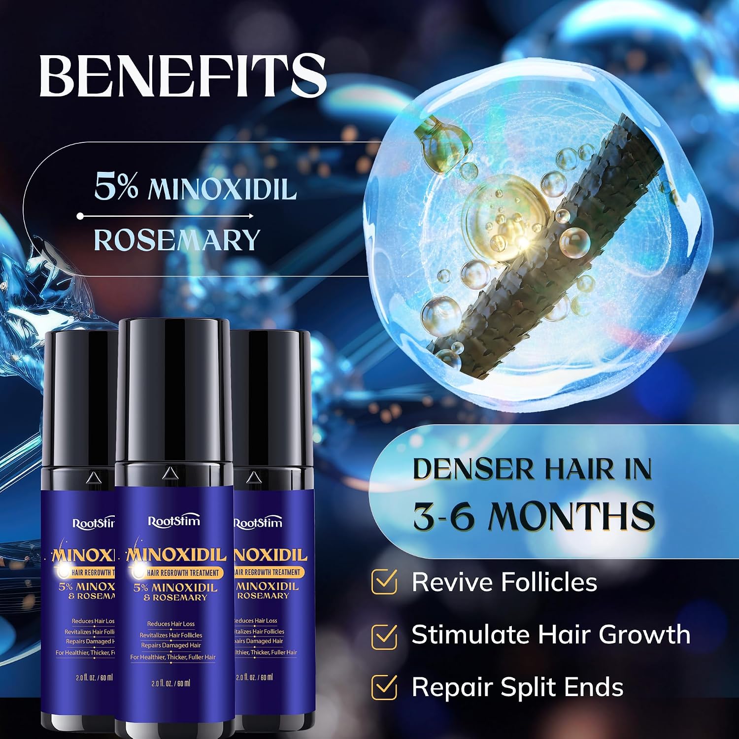 Thumbnail 1 de RootStim Minoxidil Hair Growth Treatment 180 mL