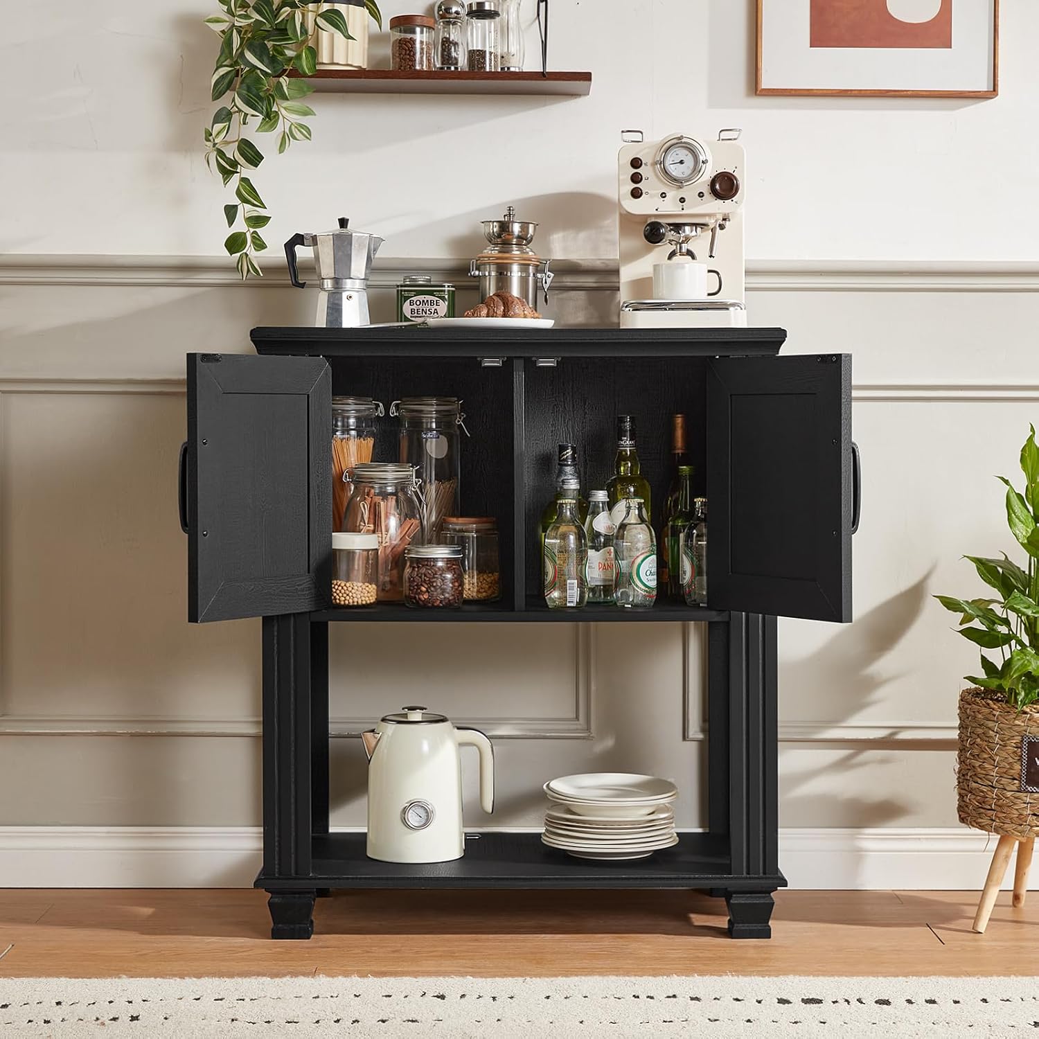 Thumbnail 5 de SAVOR LIFE Coffee Bar Cabinet, Black