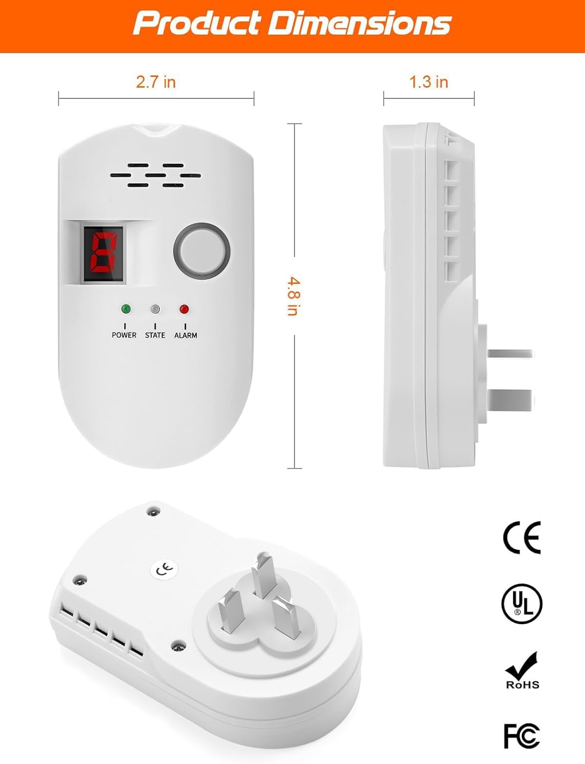 Detalle de Natural Gas Detector 85 dB