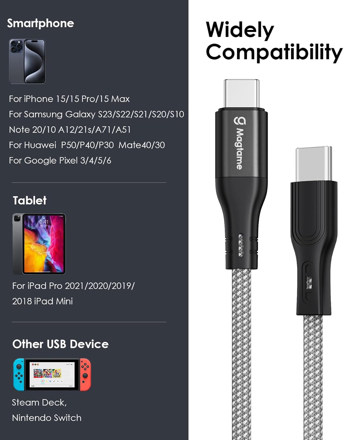 Thumbnail 6 de Magtame Cable Magnético USB-C 60W, Carga Rápida ⚡