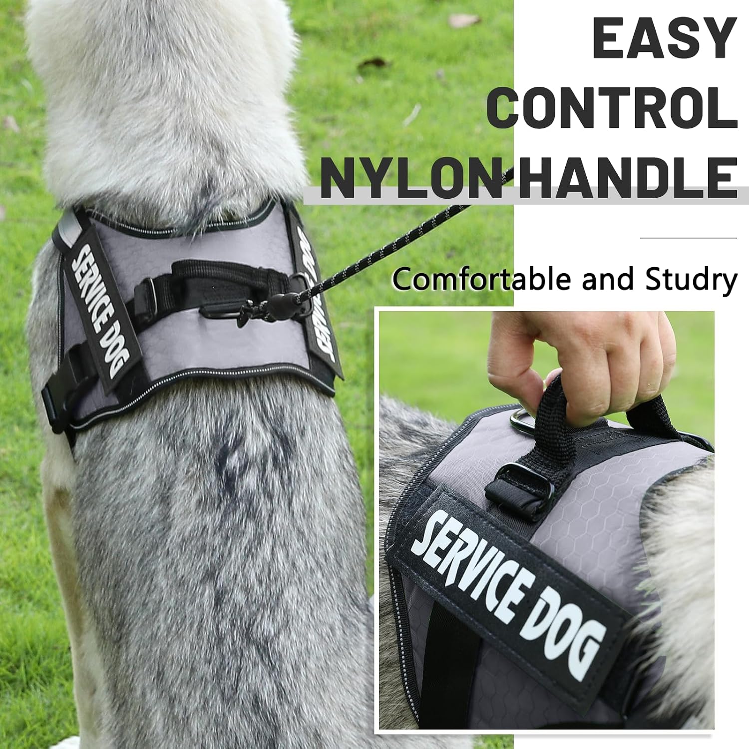 Thumbnail 4 de Belababy Soft No Pull Dog Harness XS (X Small) – adjustable service dog vest with safety buckle, reflective & breathable outdoor training harness (Gray)
