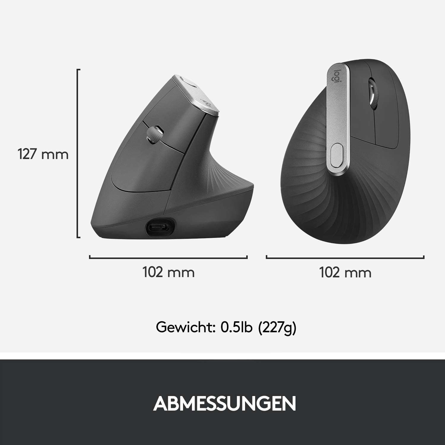 Thumbnail 6 de Logitech MX Vertical: Ergonomische kabellose Maus mit hoher Präzision und Multi-Device-Fähigkeiten (Graphit)