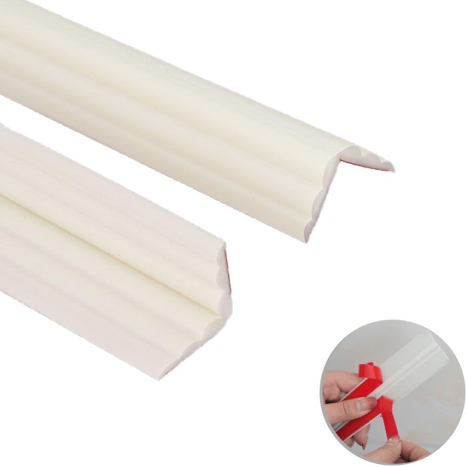 Detalle de Zayejod corner protector flexible edging trim, white TPE, 2m