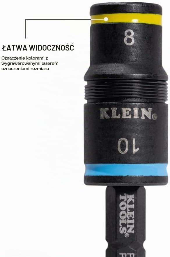 Detalle de Klein Tools 32931M – nasadka udarowa 2 w 1, 8 i 10 mm, magnes