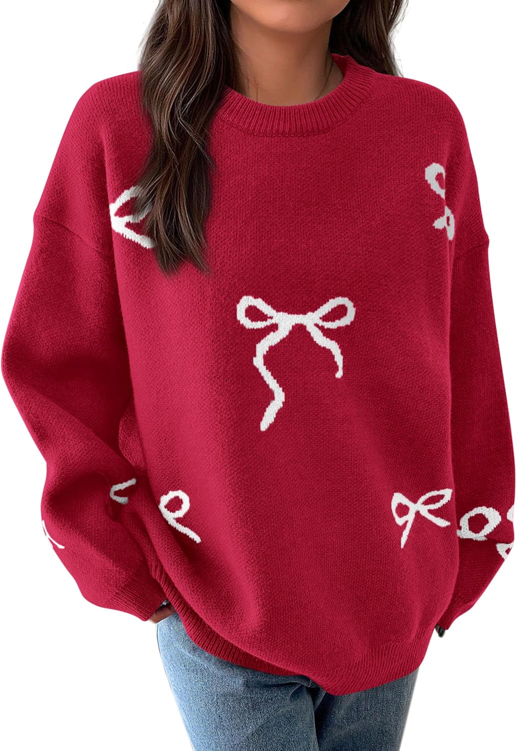 Detalle de PRETTYGARDEN Oversized Bow Knit Sweater S–XL