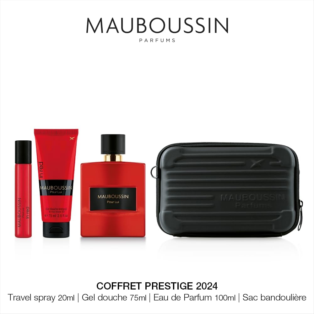 Thumbnail 1 de Mauboussin - Cofanetto Prestige Pour Lui In Red: Eau de Parfum 100ml, Gel Doccia 75ml, Spray da Viaggio 20ml & Borsa a Tracolla
