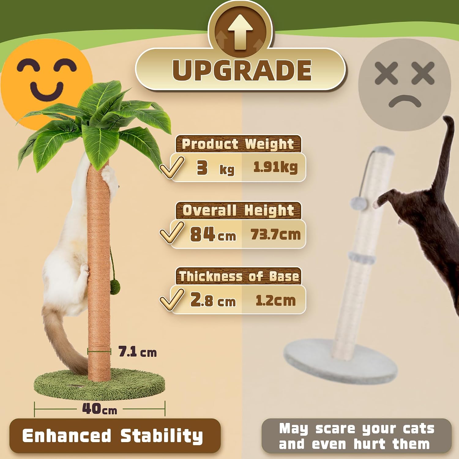 Detalle de Cat Scratching Post 84 cm for Kittens